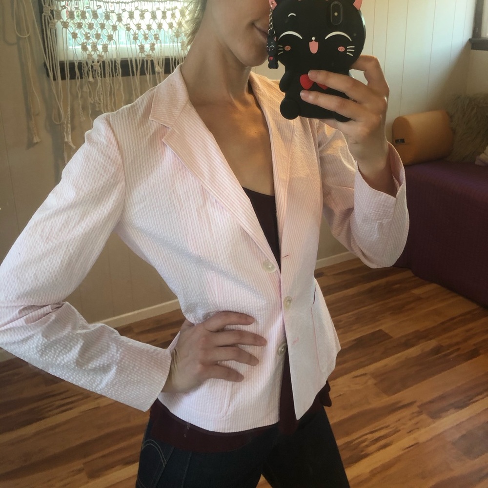 Pink Ralph Lauren Seersucker Blazer - Picture 3 of 6